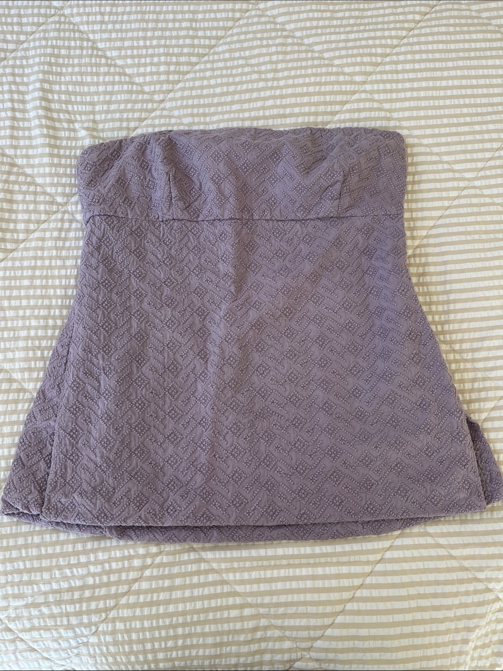 J. Crew Lavender Cotton Strapless Top Size 2